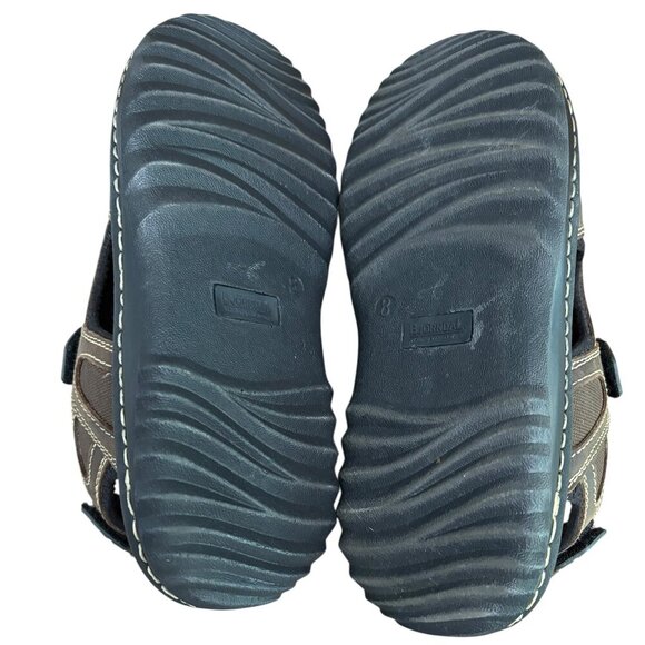 BIÖRNDAL Mens Leather Sandals Size 8 Adjustable Straps Top and Back Memory Foam - Picture 8 of 10
